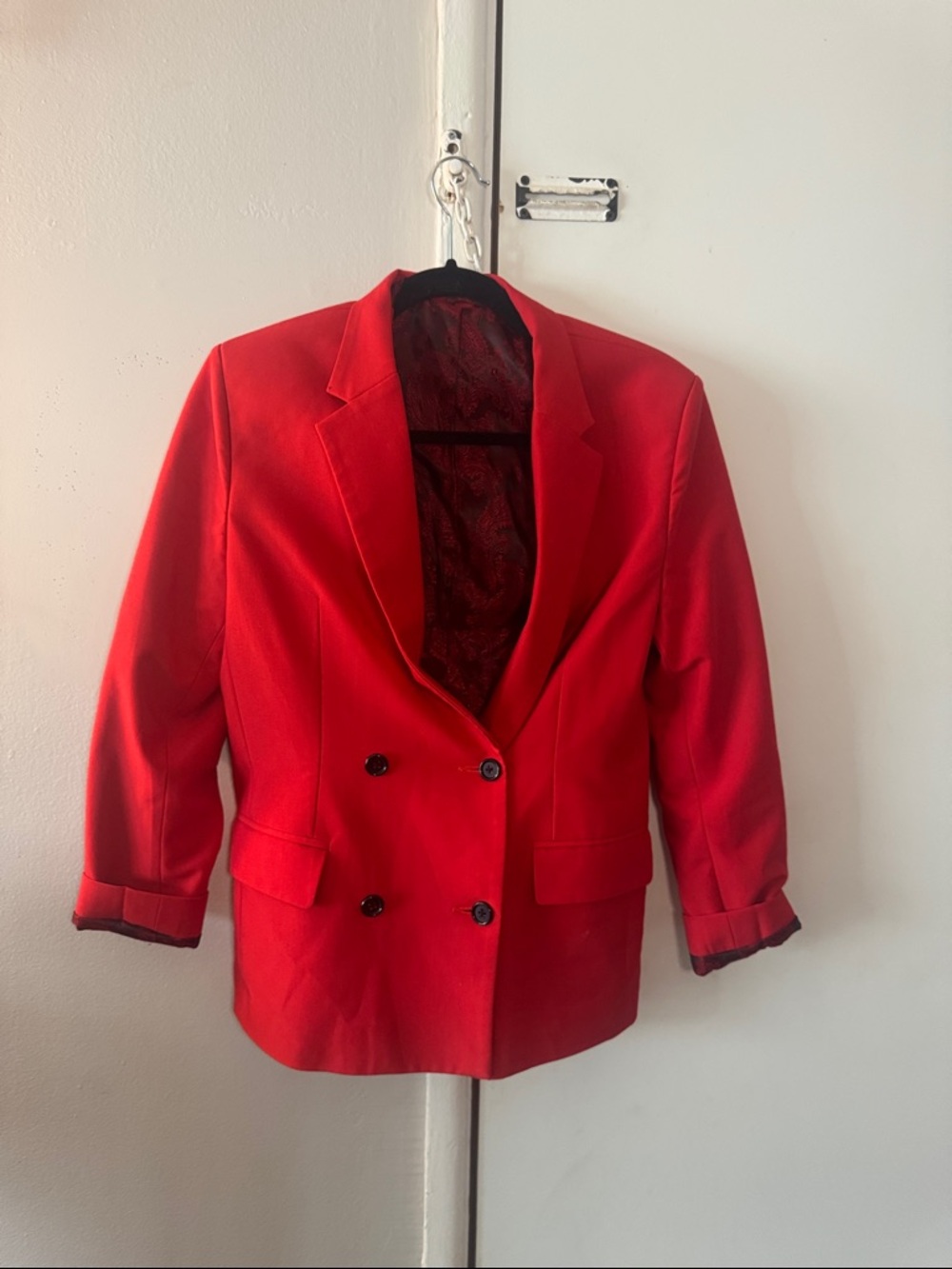 Bold Red Double-Breasted Blazer